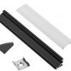 LED strip aluminium profile set 2 m corner black