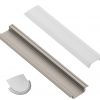 LED strip aluminium profile set 1 m recessed grey