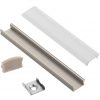 LED strip aluminium profile set 1 m surface grey