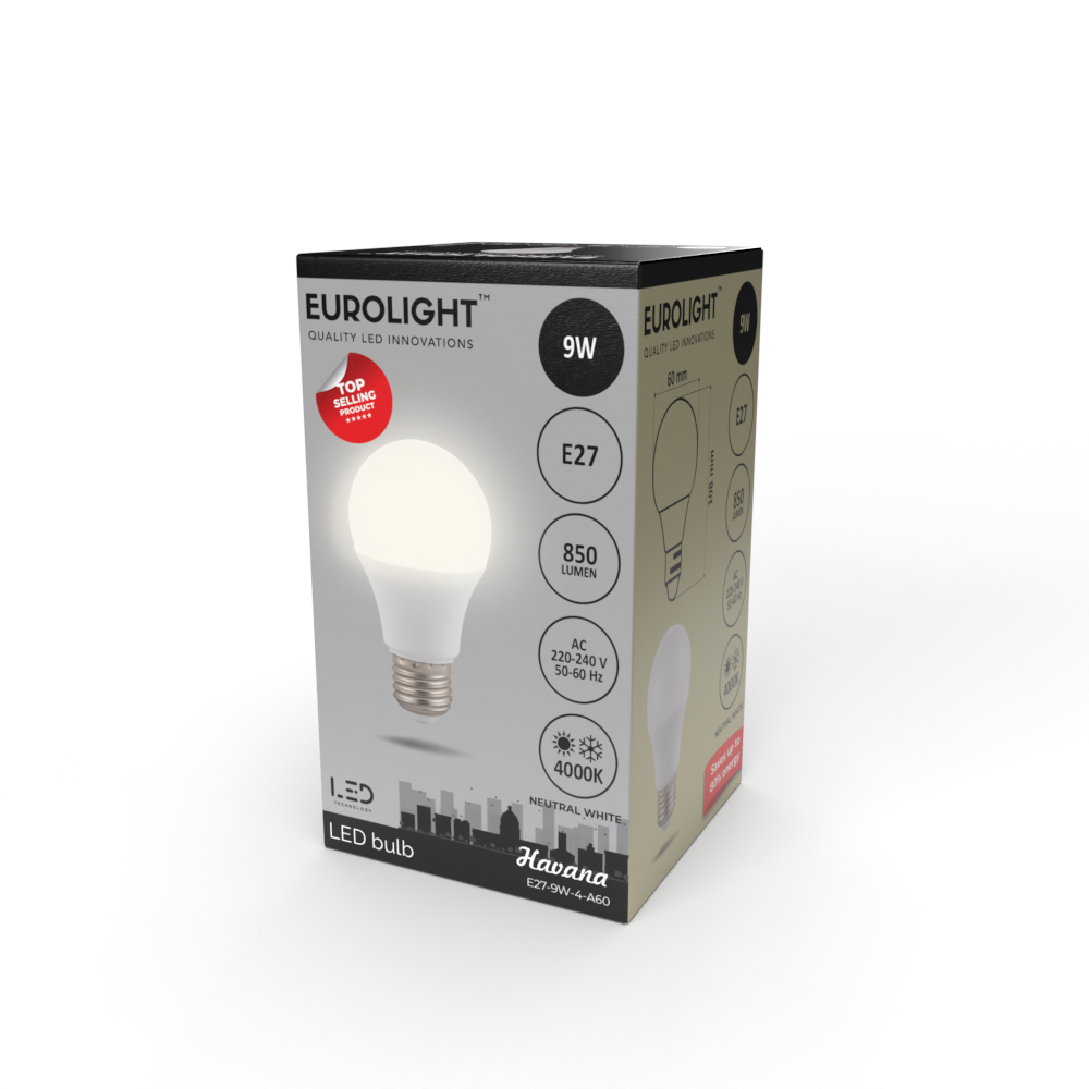 HAVANA A60 LED bulb E27 9W 850lm 3000K - EUROLIGHT